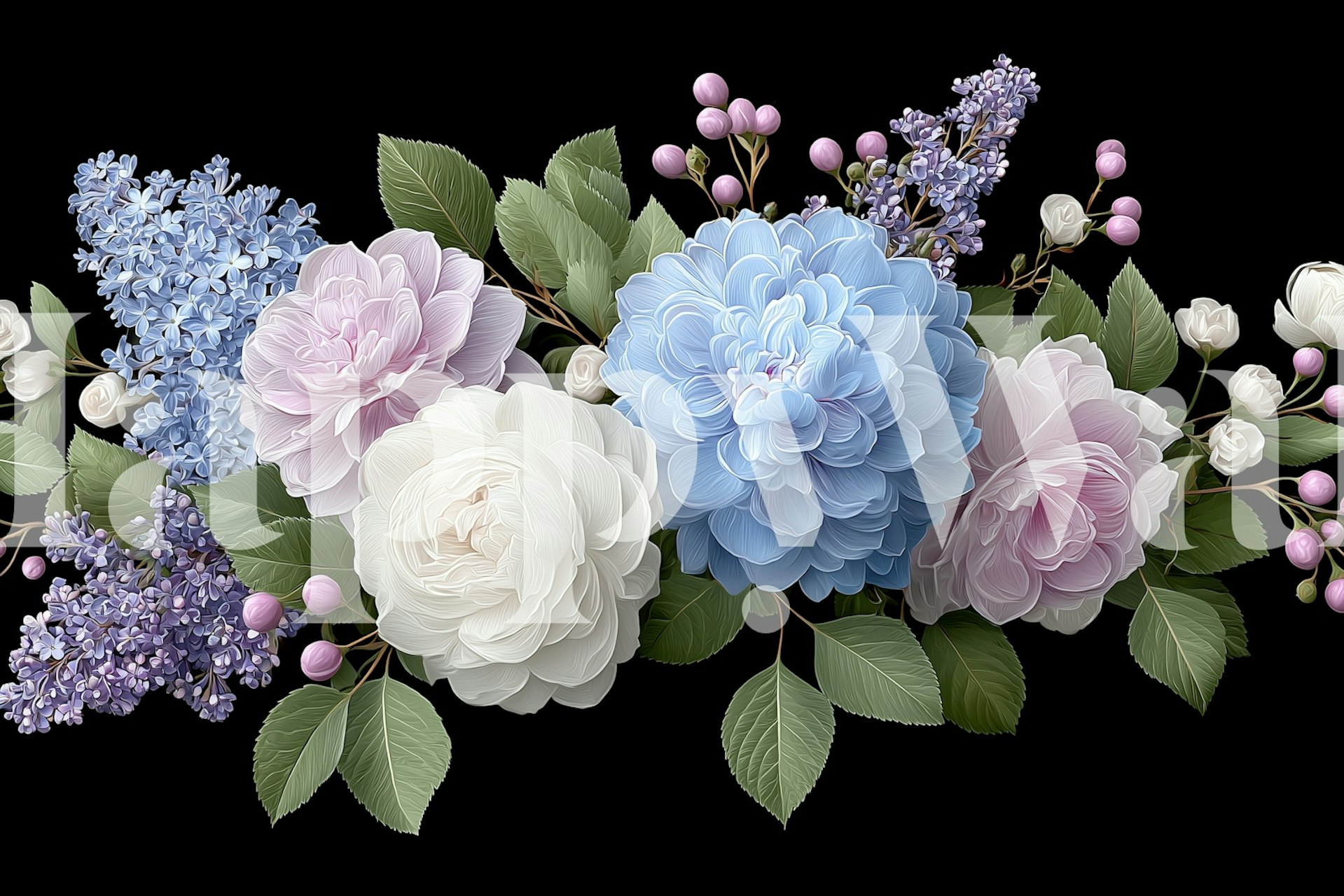 Lilac Rose Fantasy wallpaper in a room