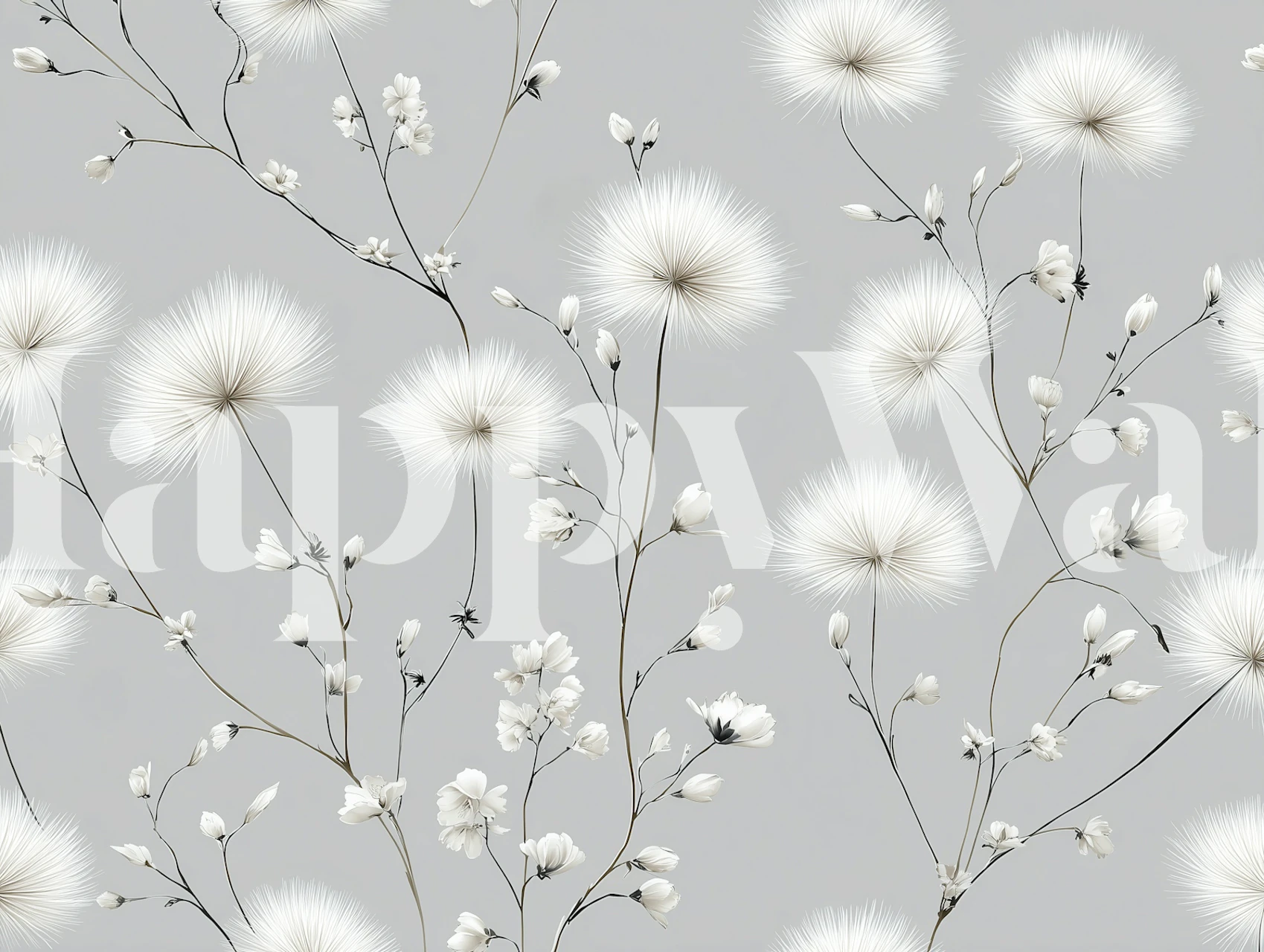 Gentle Dandelion Breeze Tapete in einem Raum