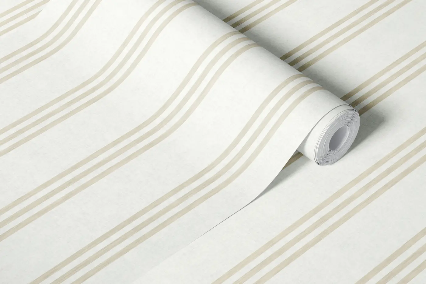 Sophisticated Stripe - Classic Beige wallpaper roll