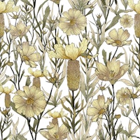 Hand drawn vintage garden white carta da parati