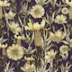 Hand drawn vintage garden midnight purple