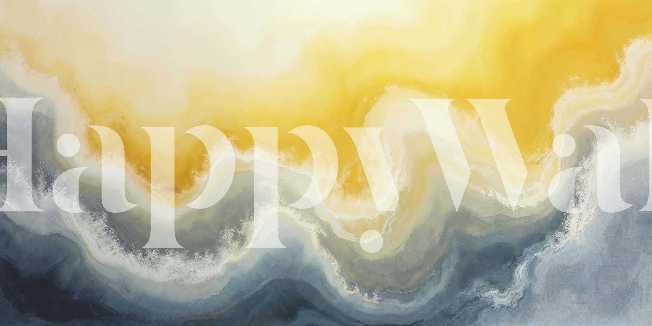 Abstract wallpaper with yellow and blue wave patterns, dreamy style