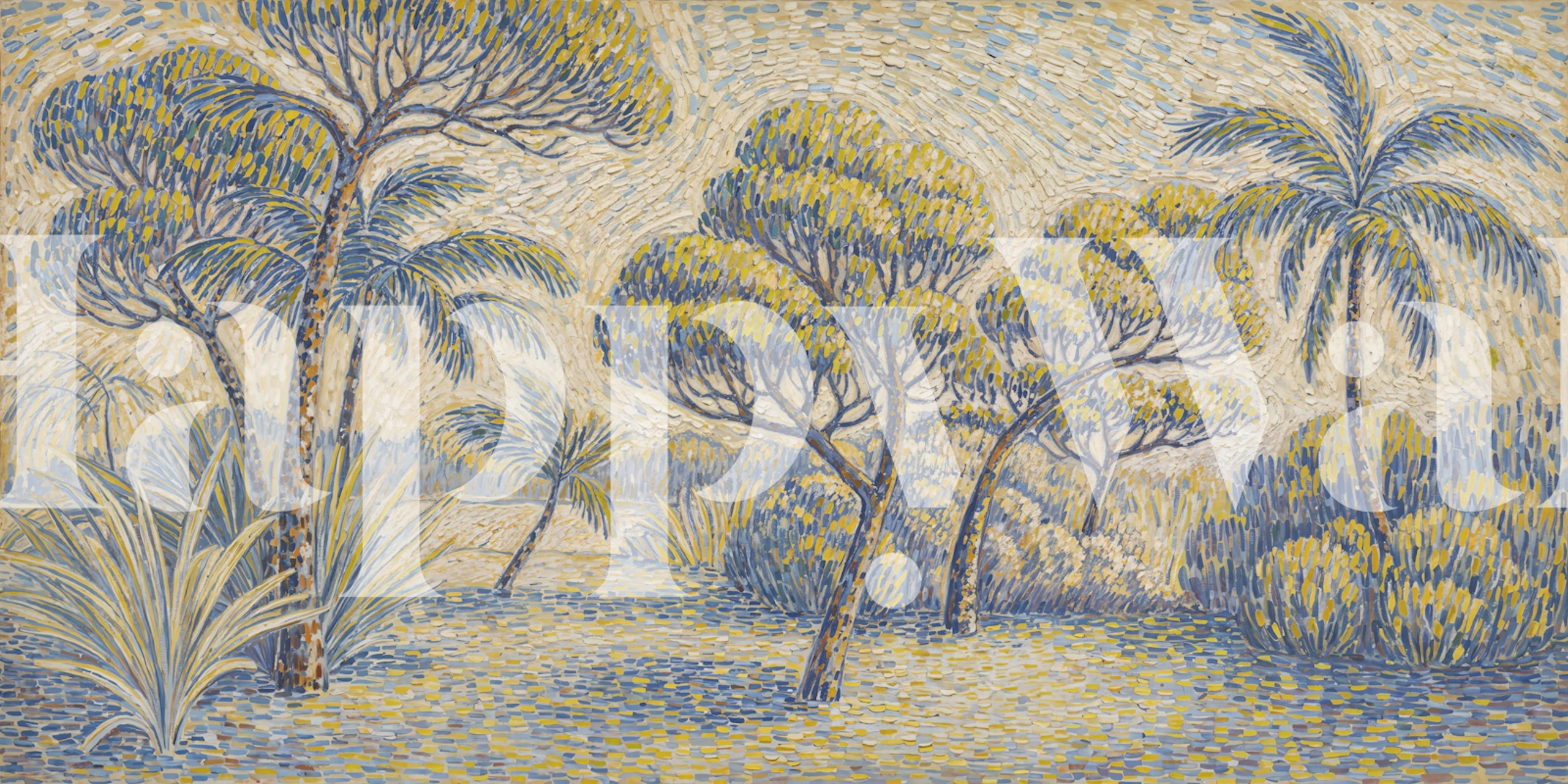 Serene Forest Oasis papel de parede em um quarto