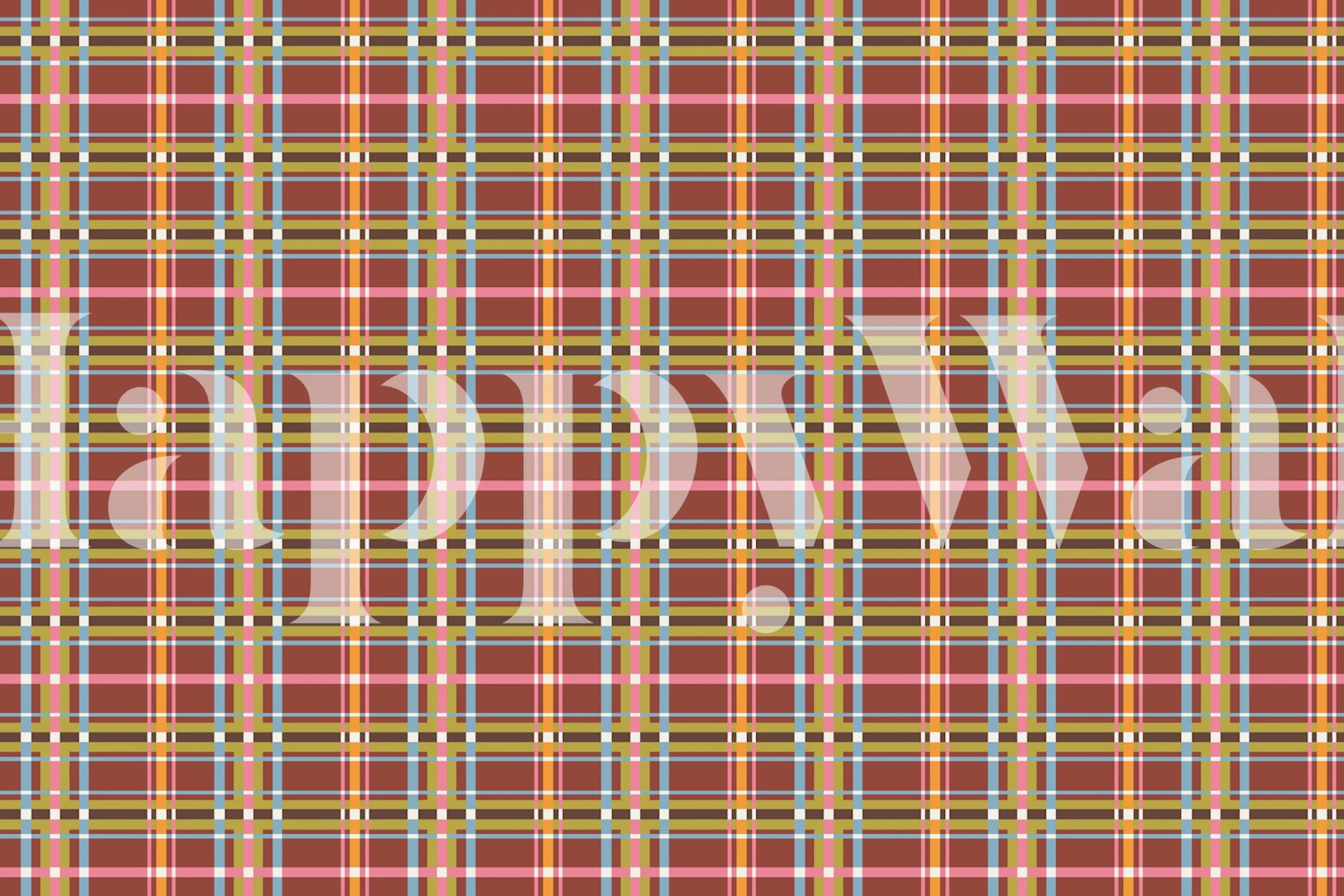 Warm Hues Checkered wallpaper in a room