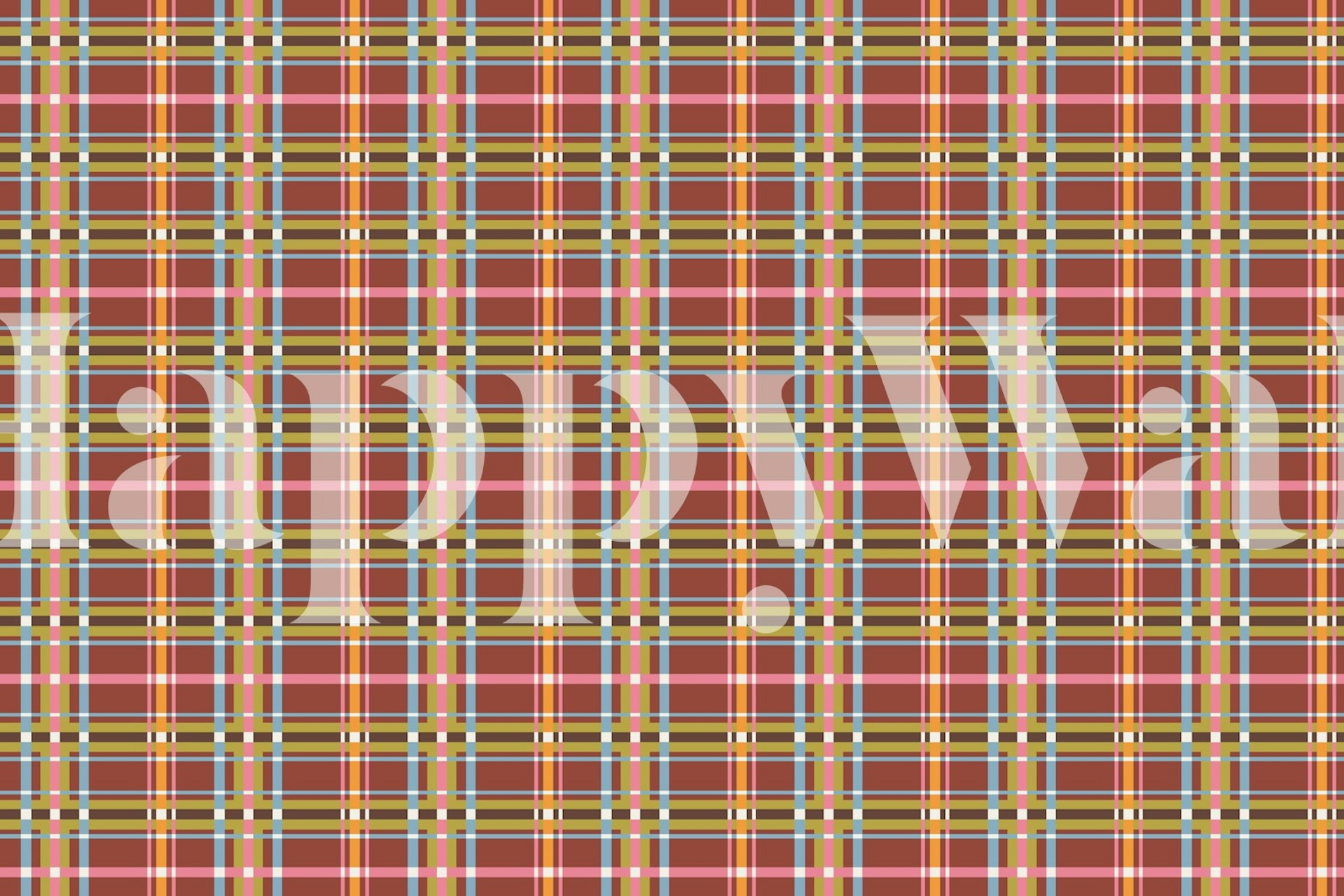 Warm Hues Checkered wallpaper in a room