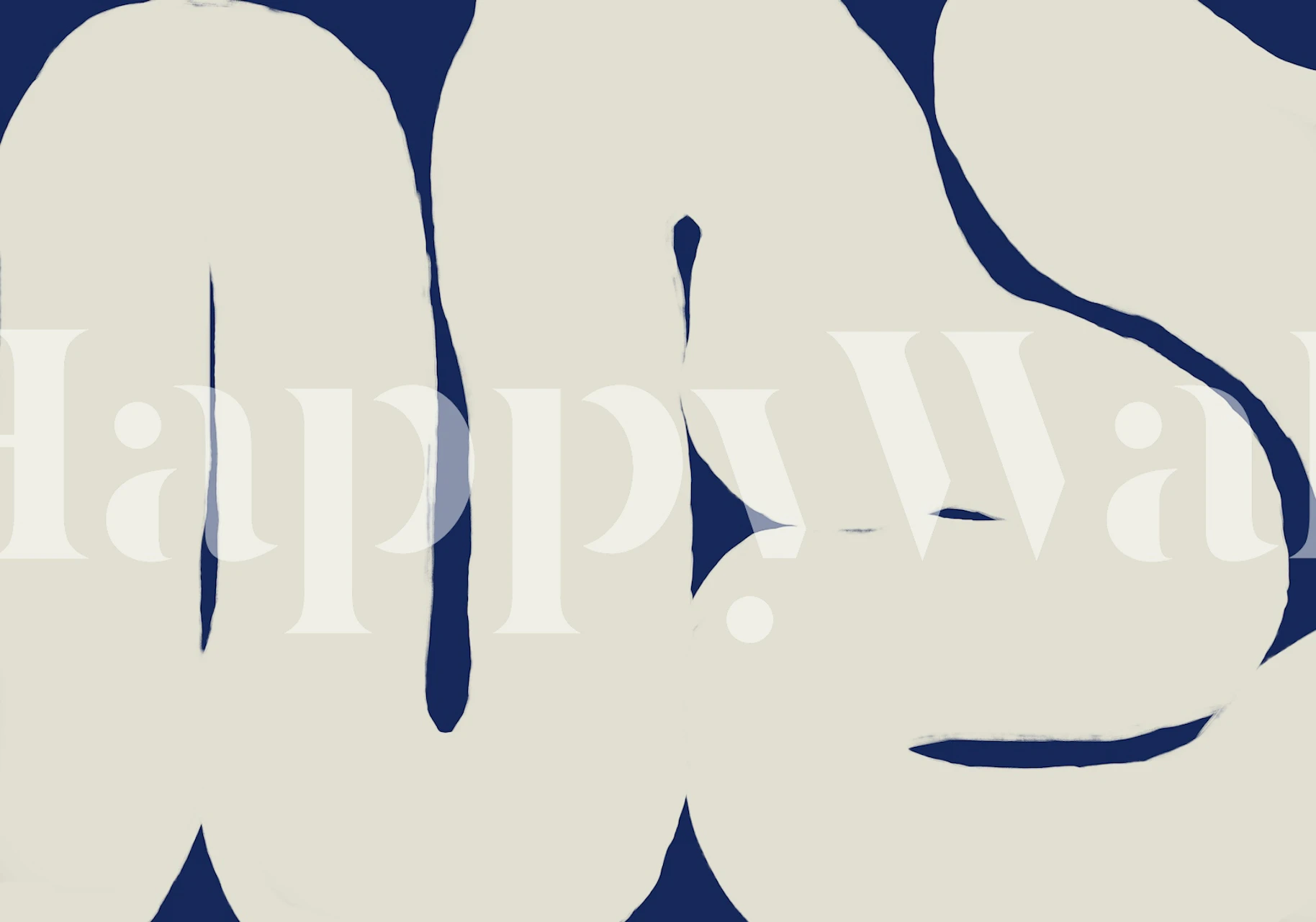 Abstract Blue Brush carta da parati in una stanza