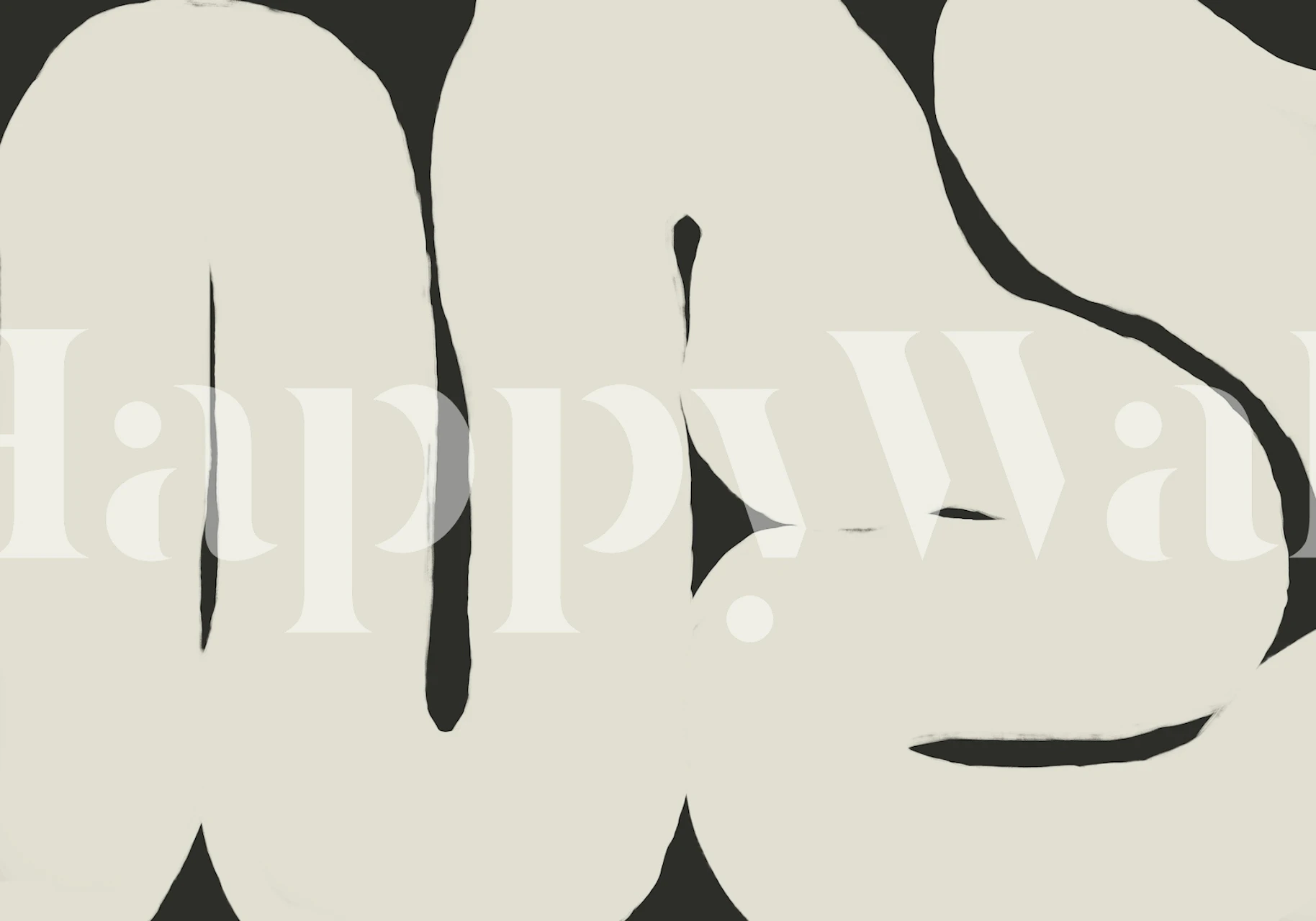 Abstract Organic Forms wallpaper in a room