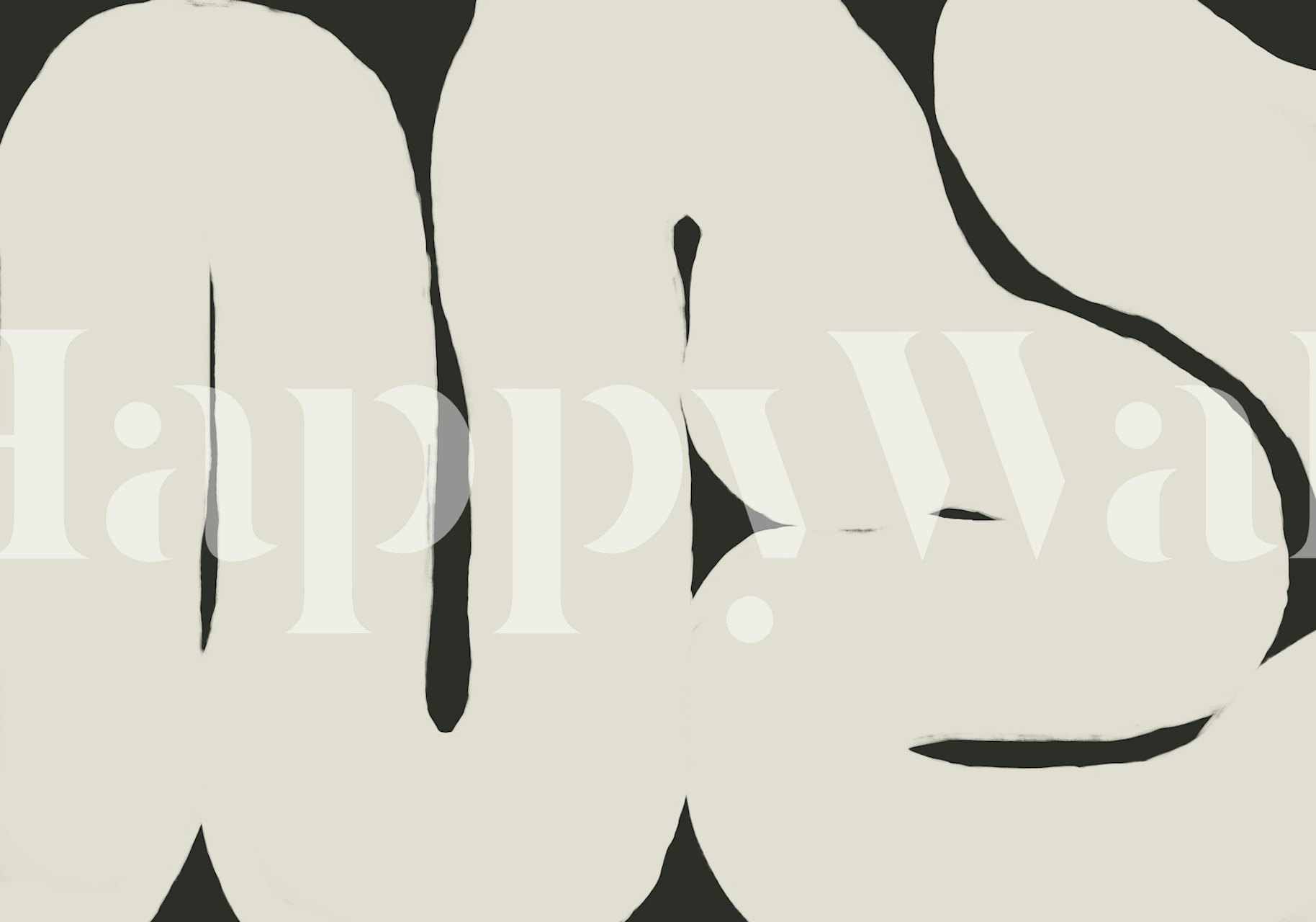 Abstract Organic Forms-tapetti huoneessa