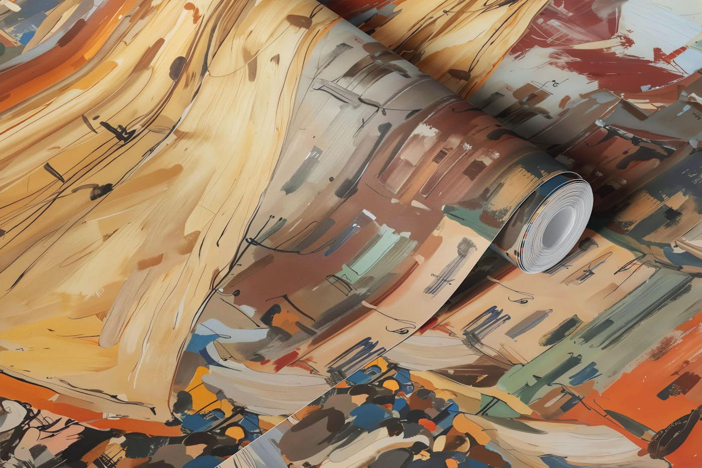 Historic Port Town Escape wallpaper roll