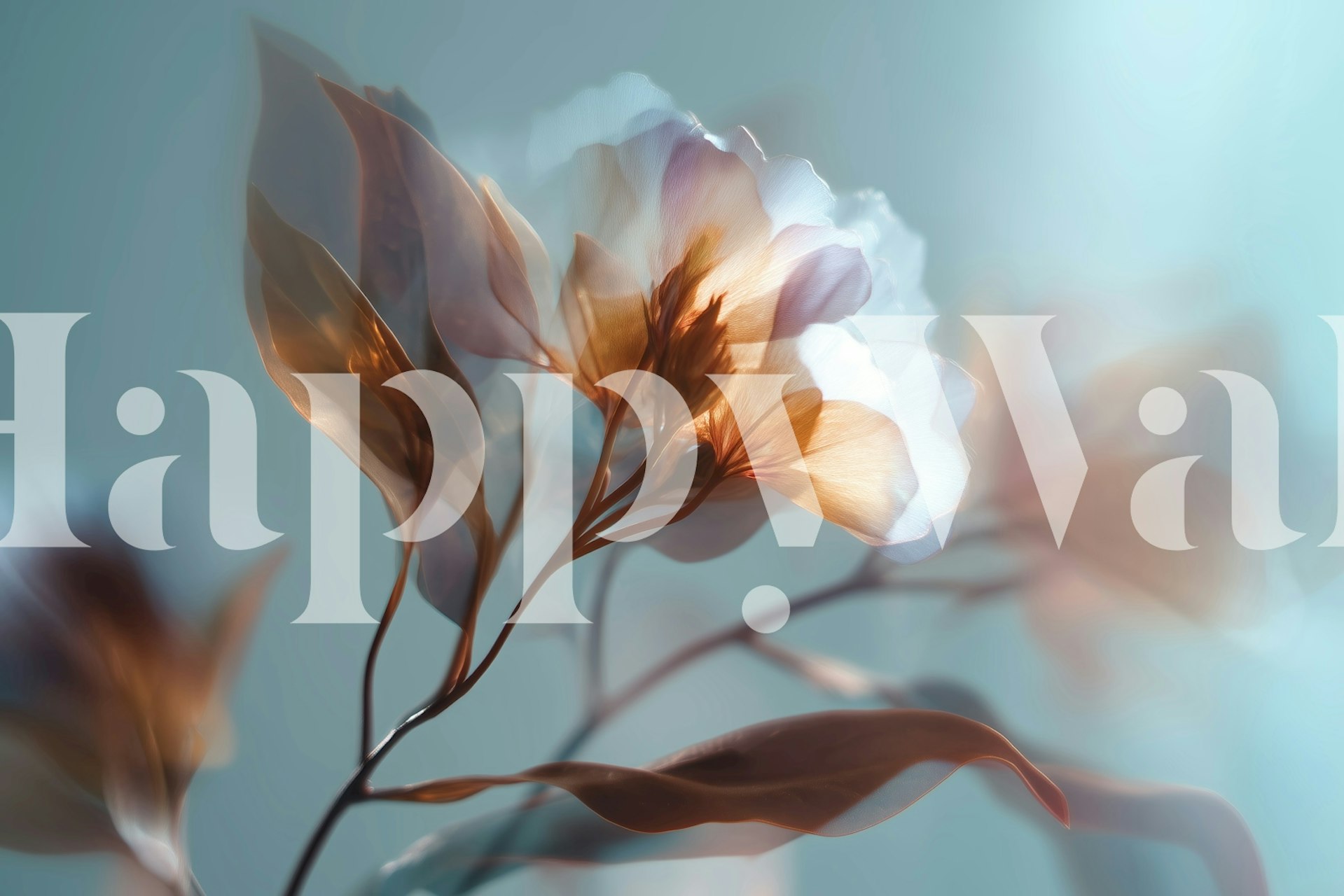 Carta da parati Tranquil Floral Mist in una stanza