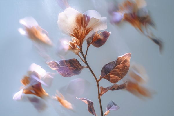 Ethereal Blossom Dance - Motion Blur Flowers