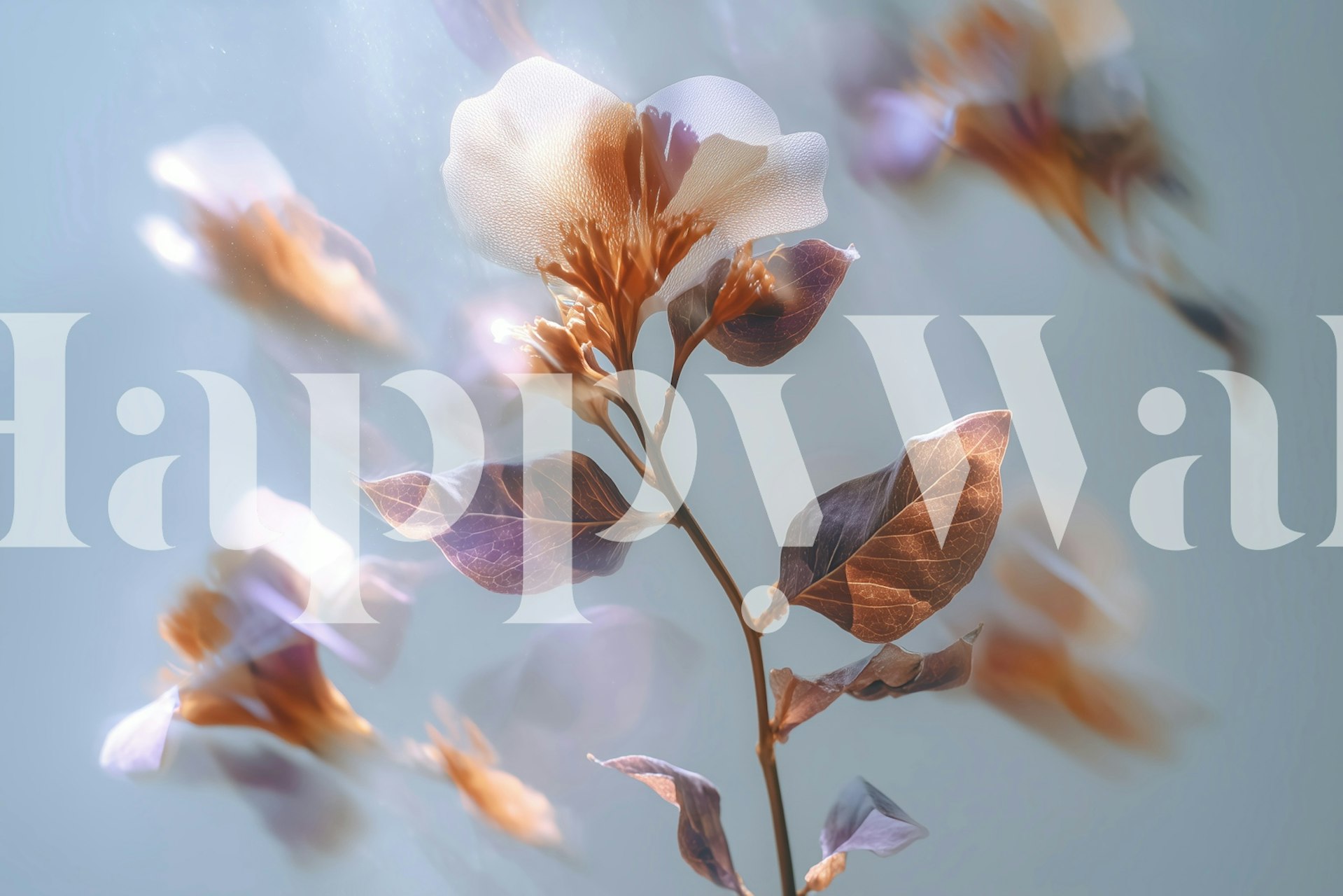 Soft blurred floral bouquet with earthy tones wallpaper