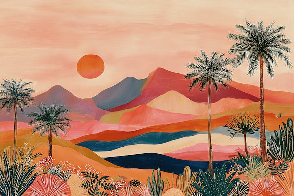 Oasis in Sunset
