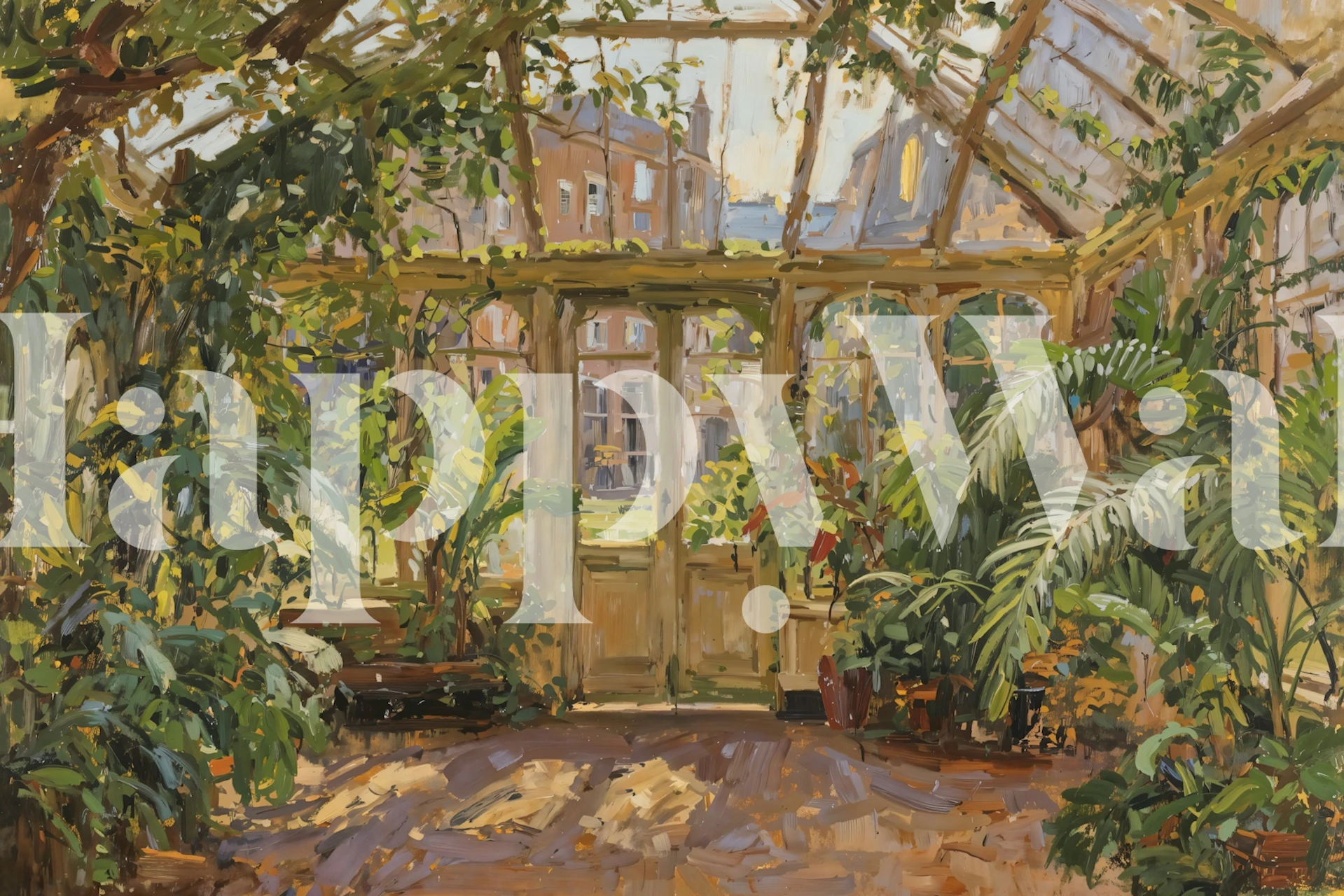 Paris Conservatory Garden wallpaper in a room