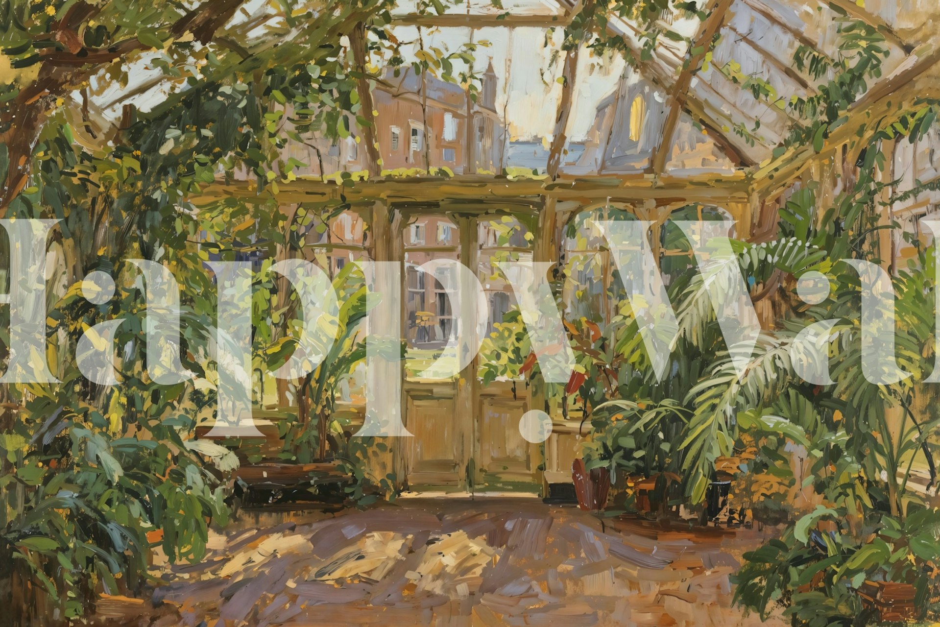 Paris Conservatory Garden wallpaper in a room