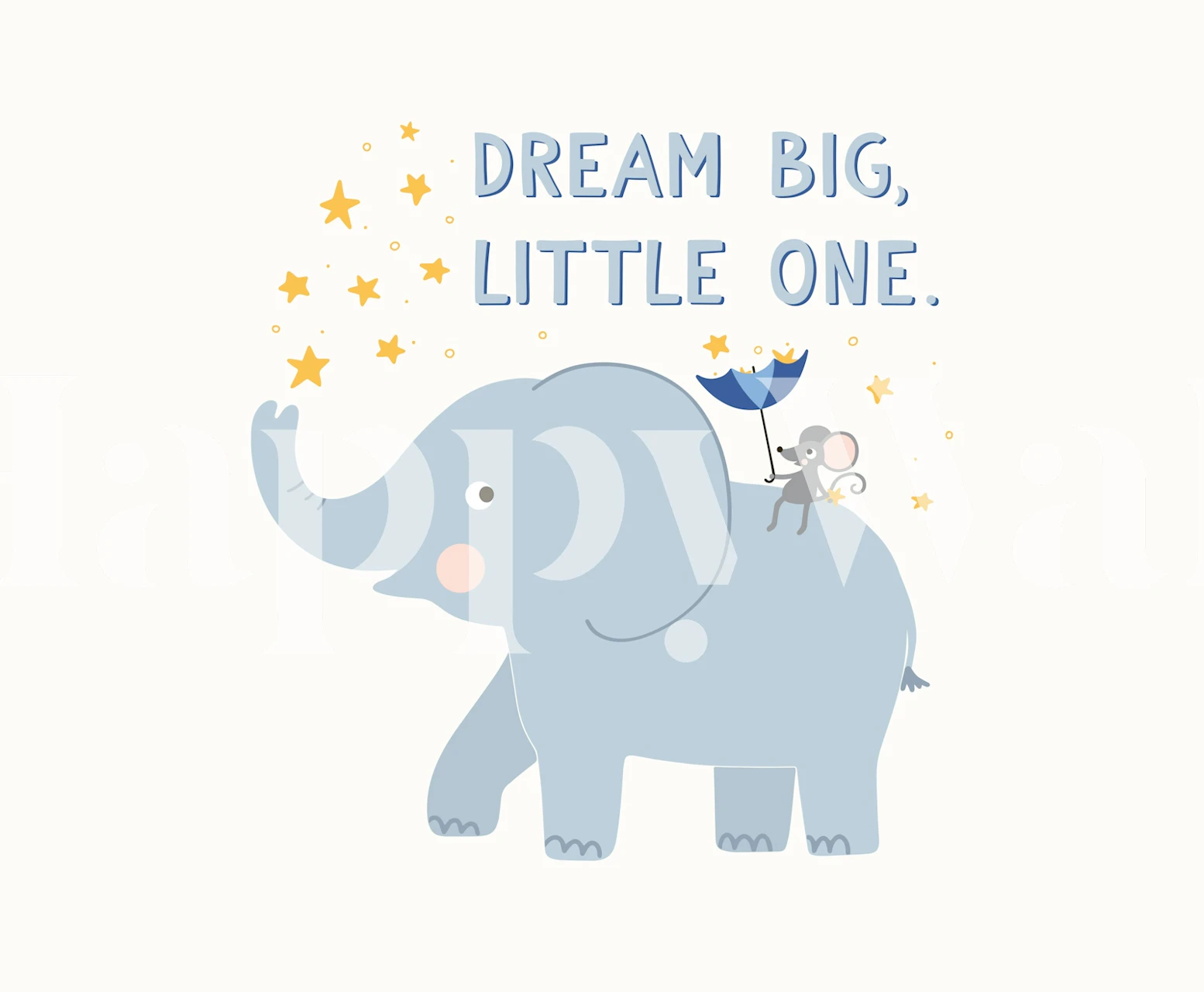 Dream Big Elephant Adventure-behang in een kamer