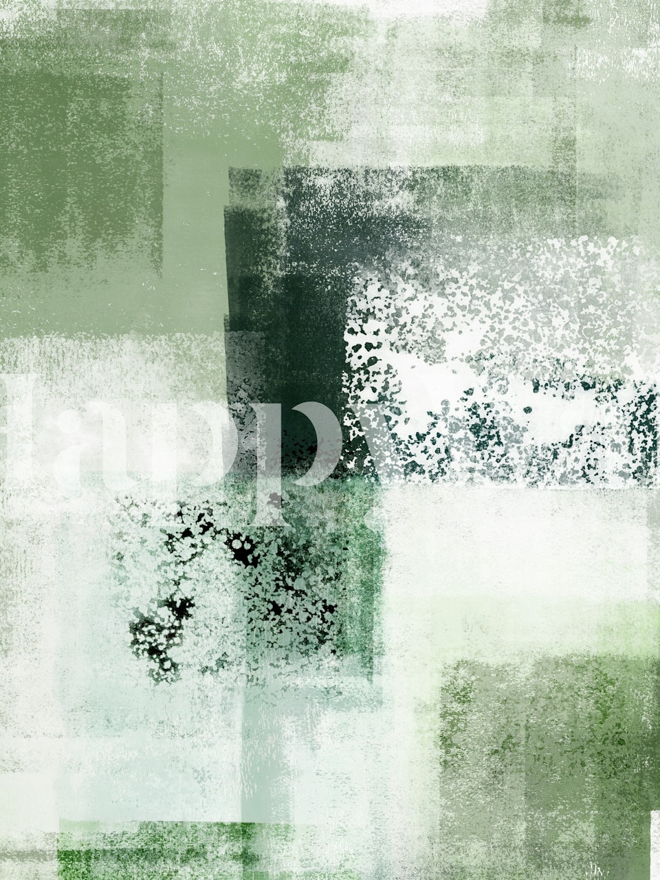 Textured Greens tapetti huoneessa