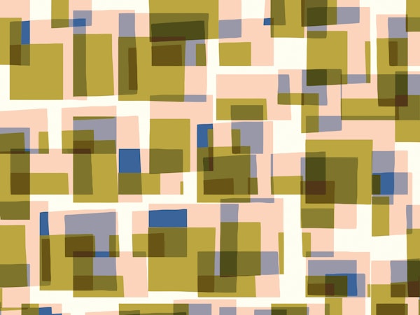 Retro Boxy Shapes | Olive Blush Blue