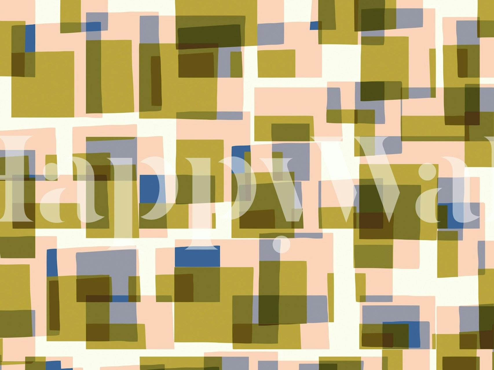 Retro Boxy Shapes tapet i et rom