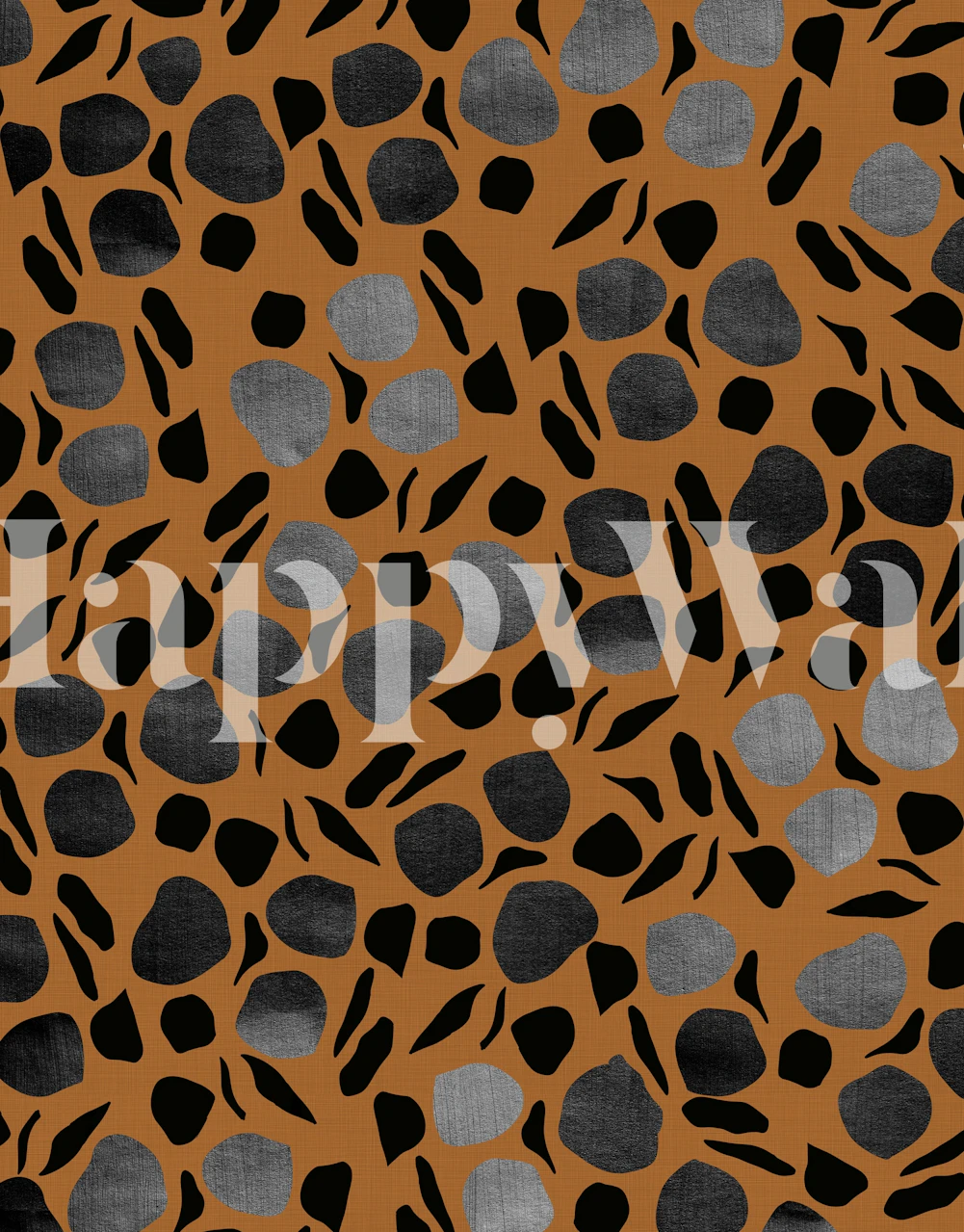 Black and brown animal print wallpaper in abstract pattern