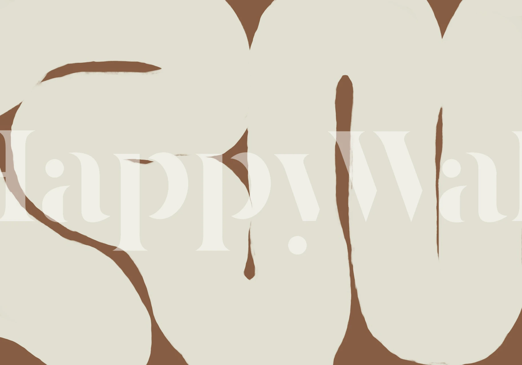 Beige wallpaper with smooth, minimalist curved lines.