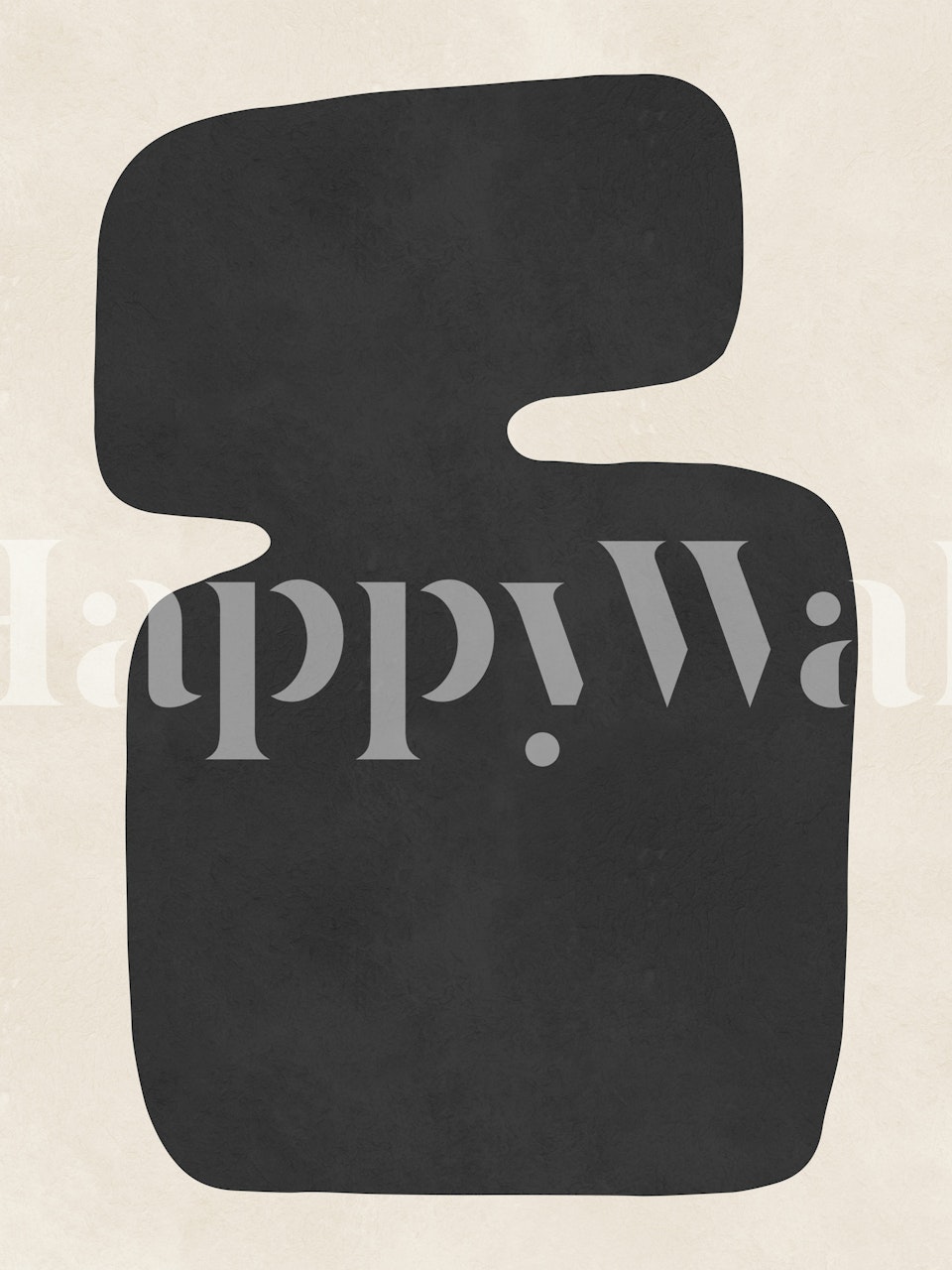 Black organic shapes on a light beige background wallpaper