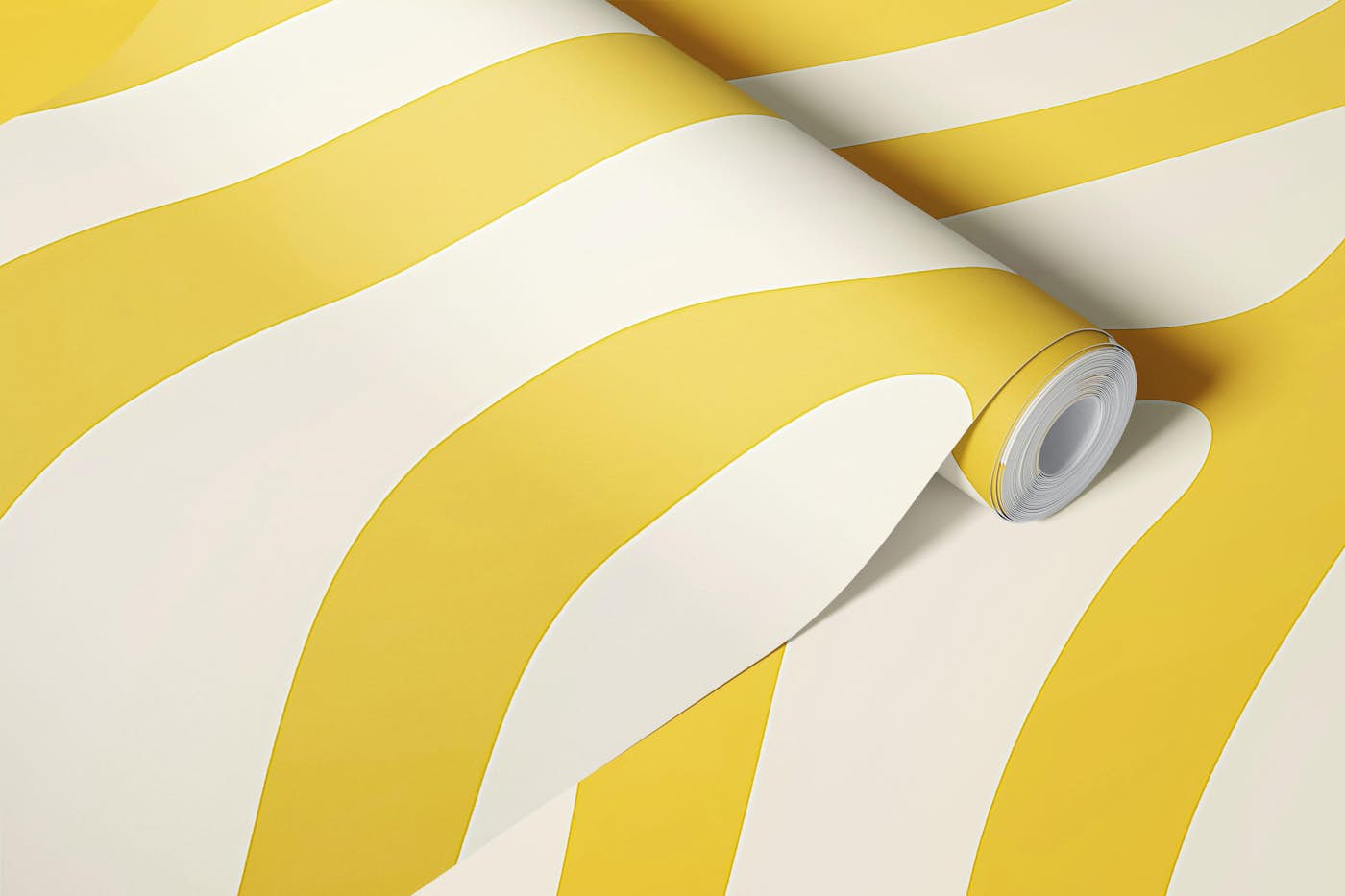 Yellow Wave Lines wallpaper roll