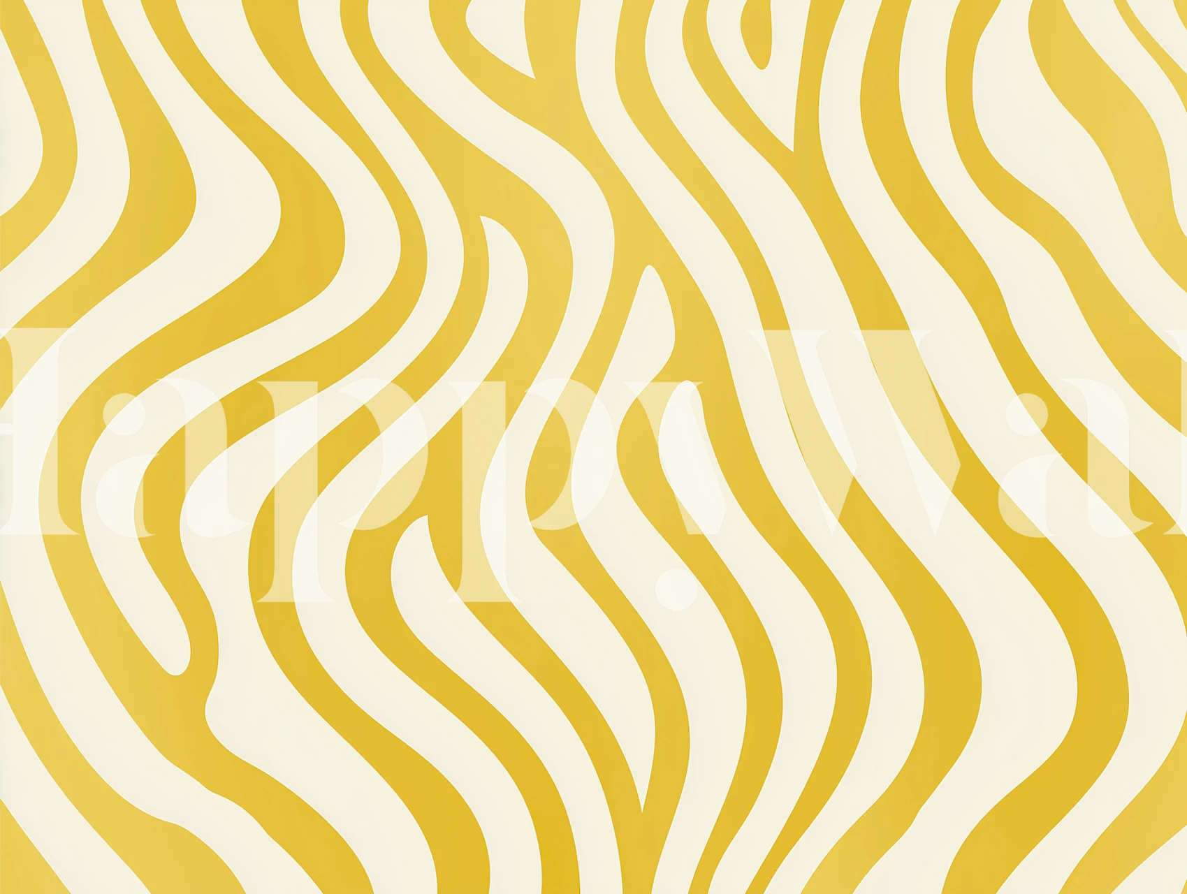 Yellow wave lines wallpaper in a room