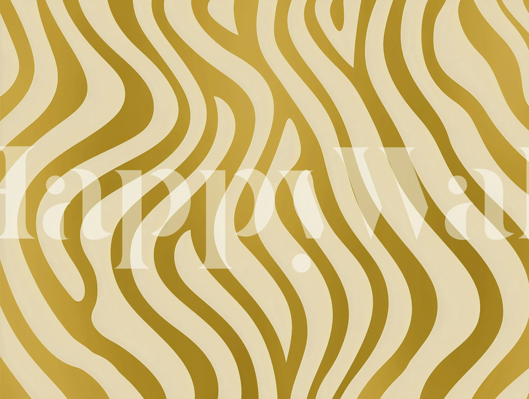 Gold zebra stripes on a cream background wallpaper