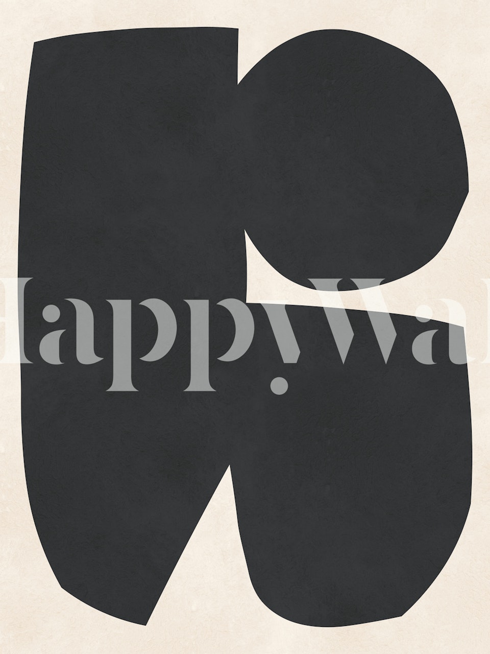 Black shapes on a soft beige background minimalist wallpaper