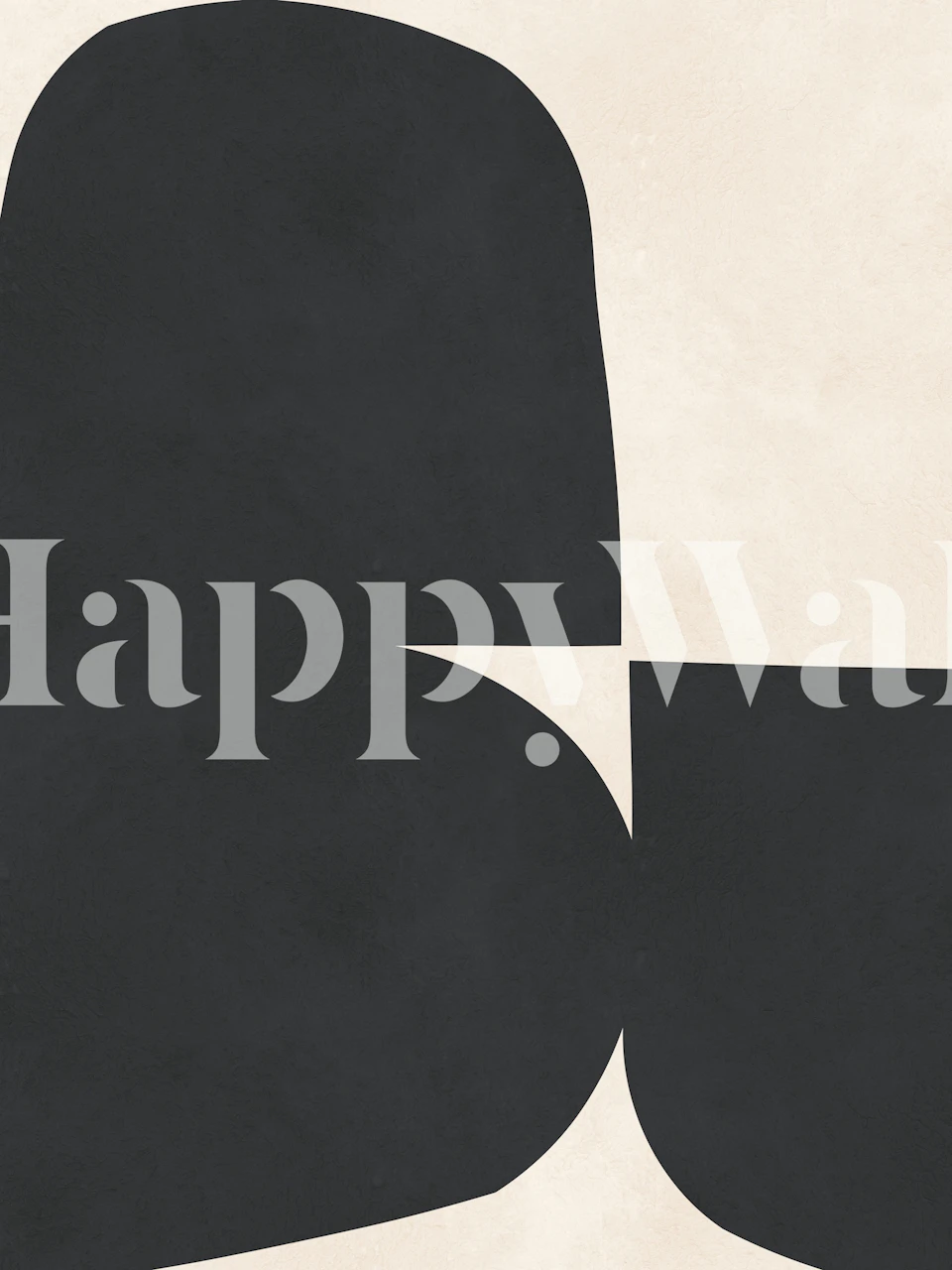 Monochrome Organic Shapes wallpaper in a room