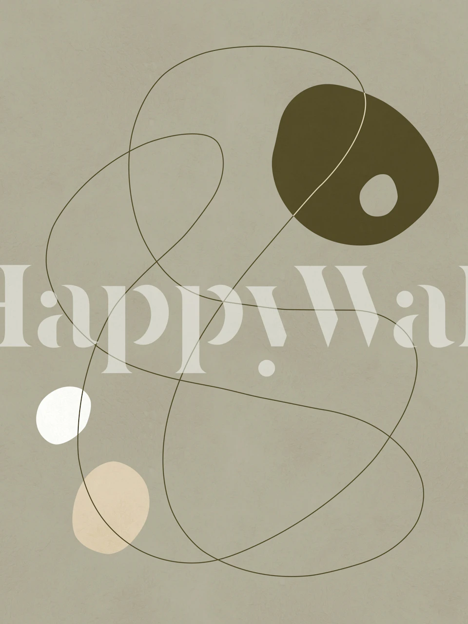 Minimal linear art wallpaper in a room