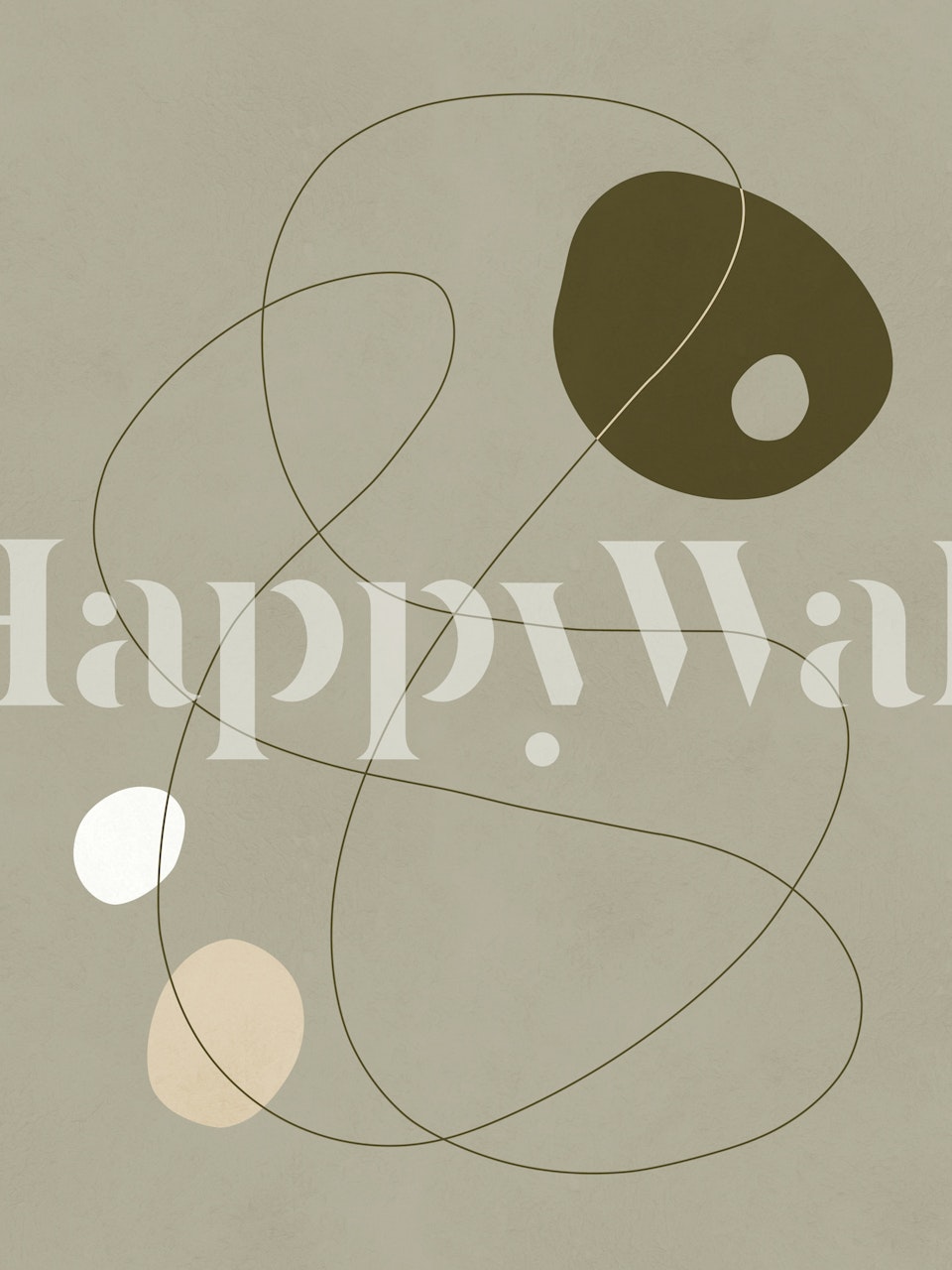 Minimal linear art wallpaper in a room