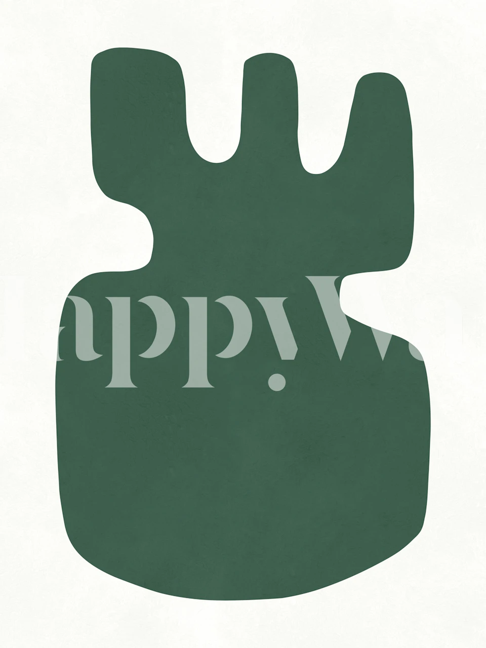 Emerald green abstract organic shapes wallpaper