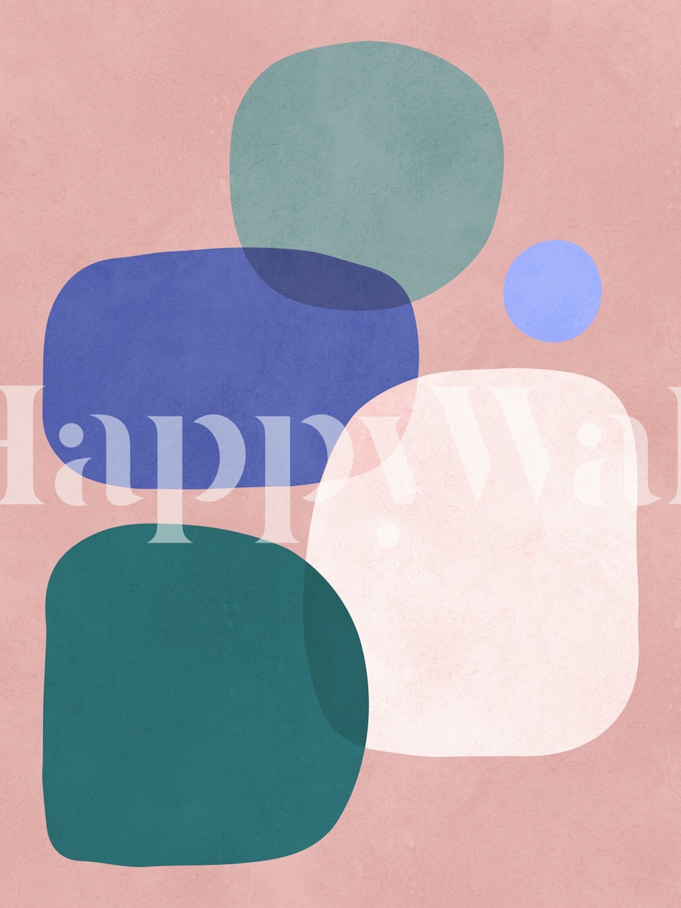 Pastel geometric shapes in blue, green, and pink wallpaper