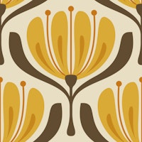 Vintage Blossom Elegance in Yellow Brown - S papiers peint