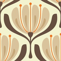 Vintage Blossom Elegance in Beige Brown - S tapete