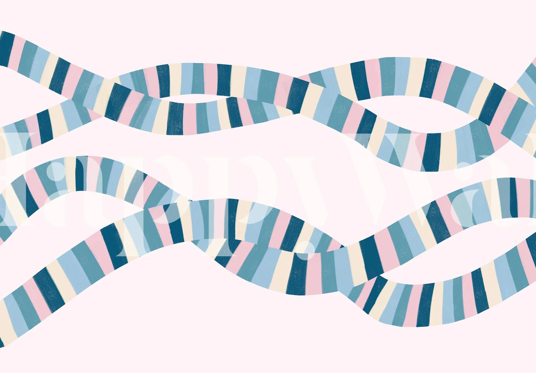 Tapeta Pastel Ribbon Waves u stylish sobi