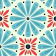 Sunburst Floral Magic in Blue Red - S