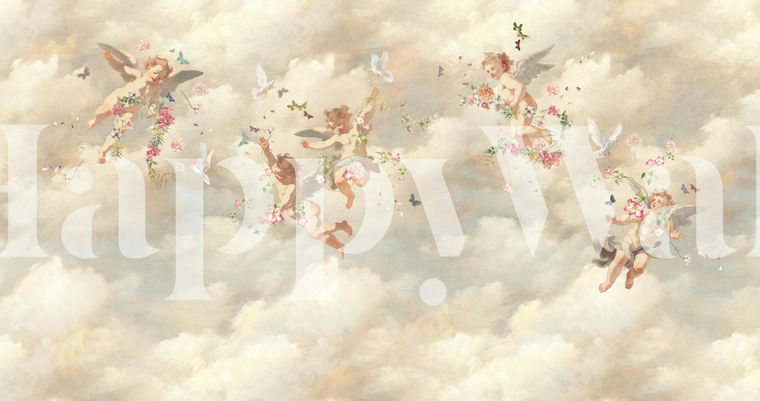 Tapeta Angelic Skies and Blossoms u sobi