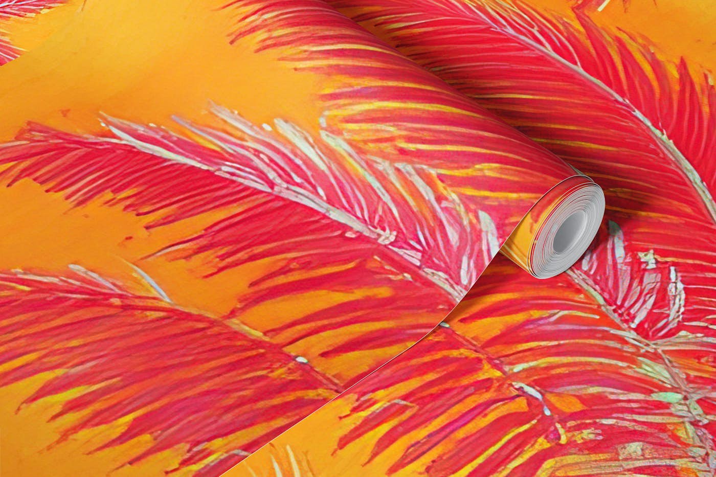 Tropical Orange Paradise wallpaper roll