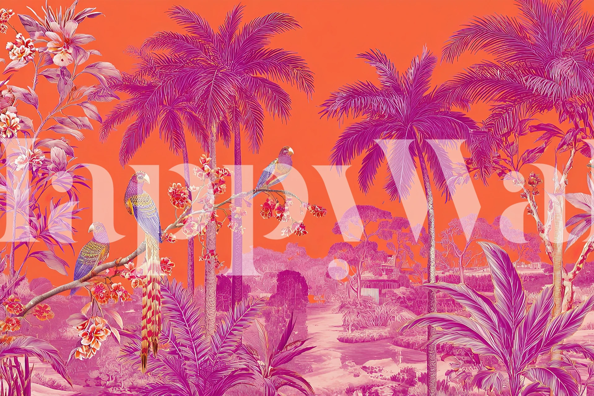 Tropical Pink Sunset tapet i et rom