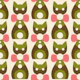 Geometric Kitty Charm - Green Pink