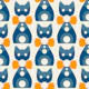 Geometric Kitty Charm - Blue Yellow