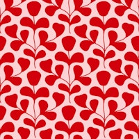 Large Scale Abstract Flowers Pattern - Red papel de parede