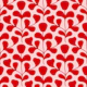 Large Scale Abstract Flowers Pattern - Red