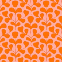 Large Scale Abstract Flowers - Orange Pink tapete