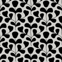 Large Scale Abstract Flowers - Black & White papel de parede