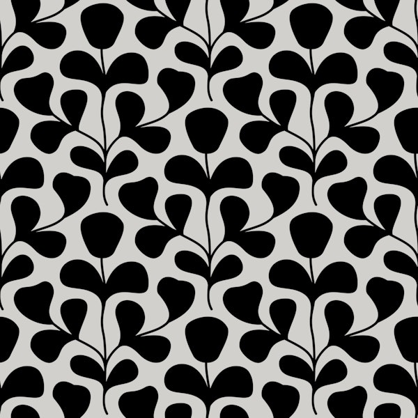 Large Scale Abstract Flowers - Black & White