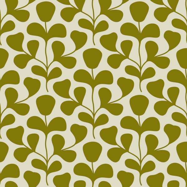 Large Scale Abstract Flowers Pattern - Sage